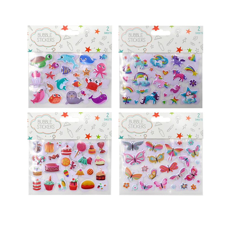 ASDA bubble stickers assorted heart bath designs - British product