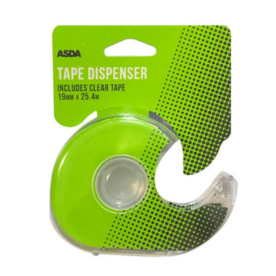 ASDA tape dispenser with clear tape 19mm x 25.4mm - British product