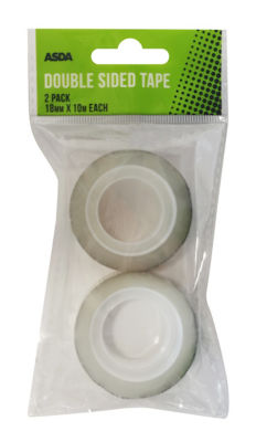 ASDA double sided tape 2 pack 18mm x 10mm - British product