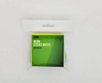 ASDA ASDA Neon Sticky Notes Self-Adhesive Notes 400 Sheets- Kjøp online på McGrocer
