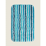 George Home turquoise and aqua stripe bath mat set, imported from the UK
