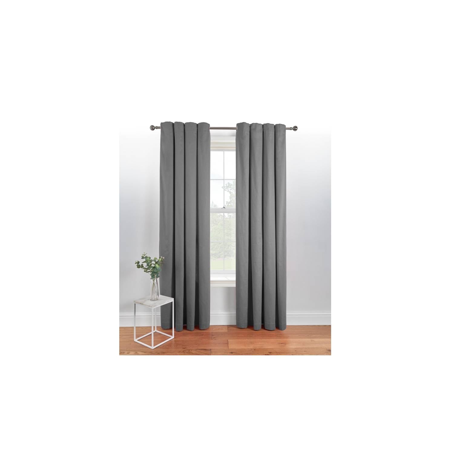 George Home fully lined charcoal eyelet curtains (British brand)
