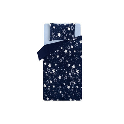 George Home duvet set blue star print teddy fleece single, imported from the UK