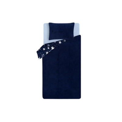 George Home duvet set blue star print teddy fleece single, imported from the UK