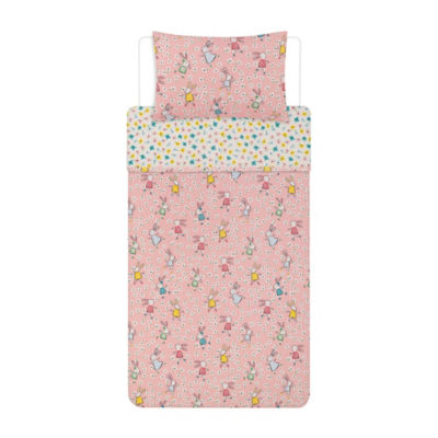 George Home pink bunny duvet set single, imported from the UK