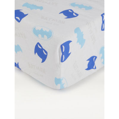 George Home fitted sheet blue Batman cot bed size - British product