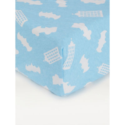 George Home fitted sheet blue Batman cot bed size - British product