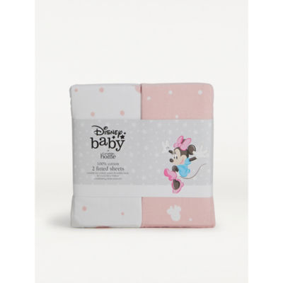 George Home pink Minnie Mouse cot bed fitted sheet - British product