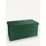 Velvet storage ottoman with MDF and fabric construction - British product