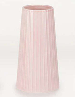 George Home pink striped stoneware vase, UK version