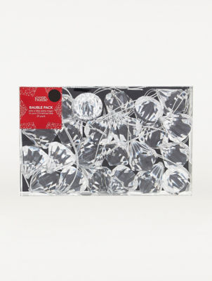 George Home acrylic diamond drop baubles 24 pack - British product