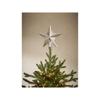 George Home silver star Christmas tree topper 21cm (British brand)