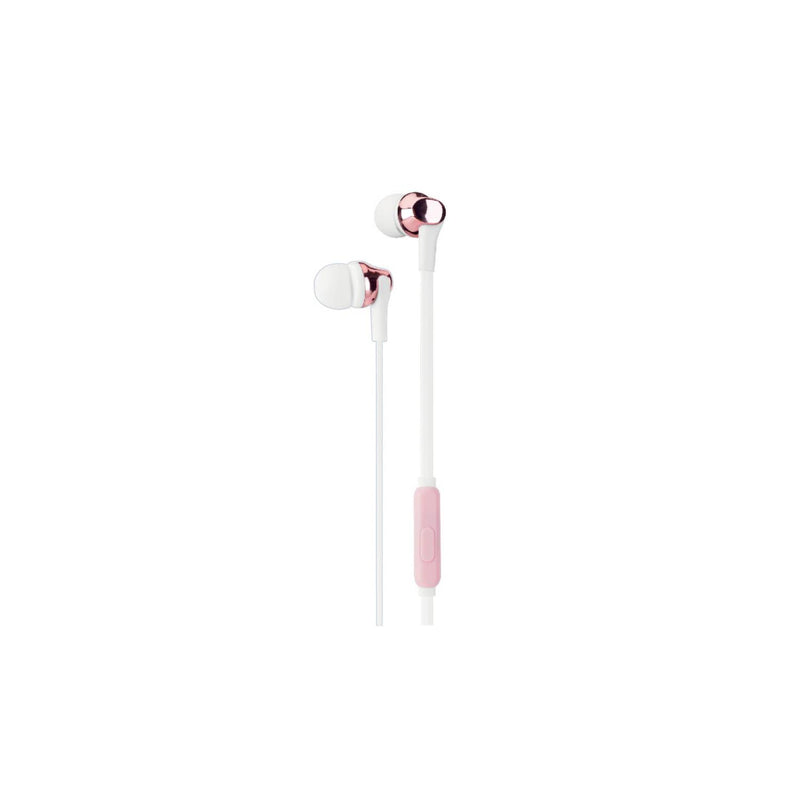ONN Rose Gold Metallic Earphones with microphone, UK version