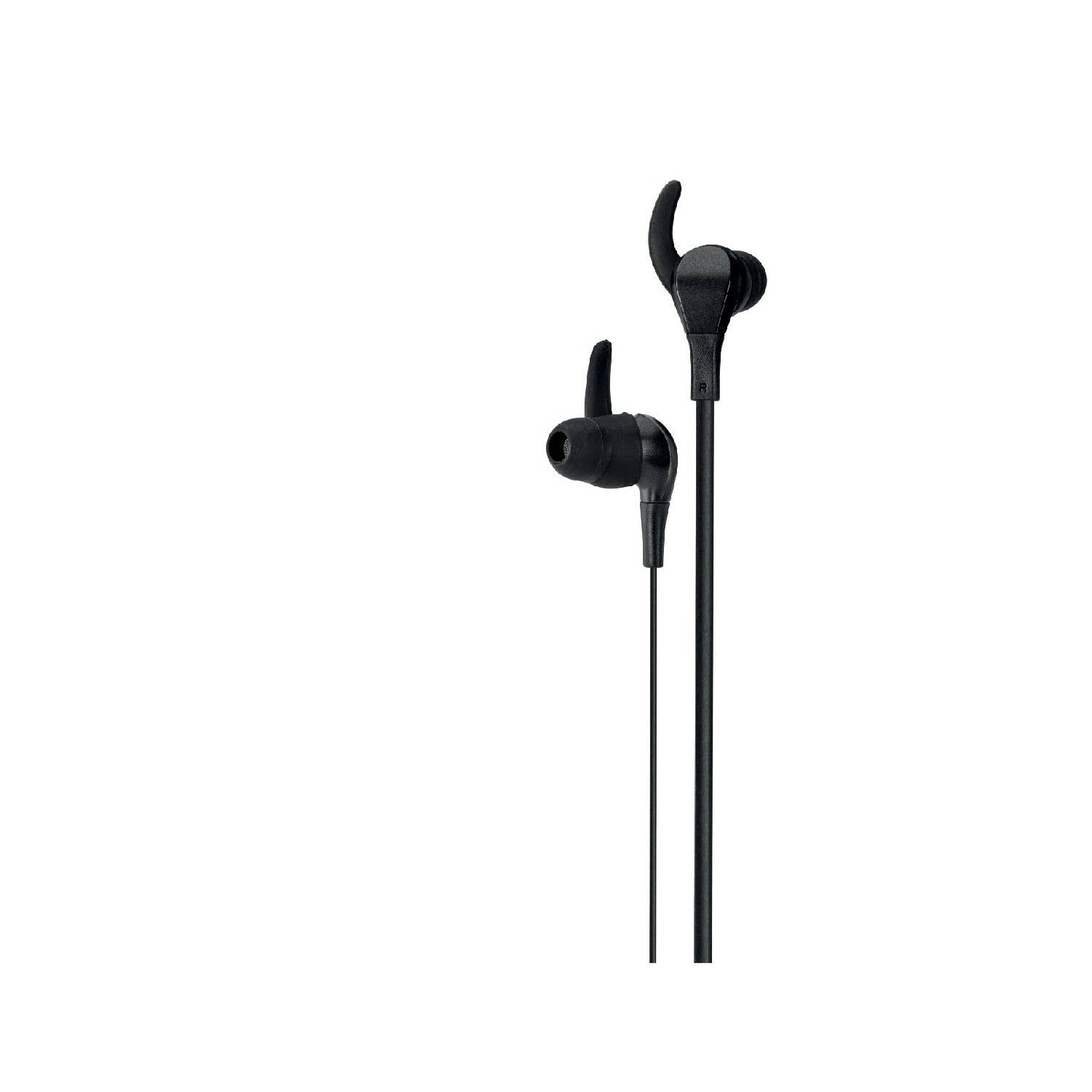 ONN black secure earphones with silicone ear hook (British brand)