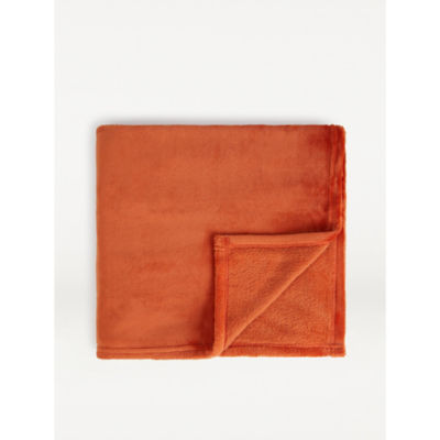 George Home orange super soft throw 120x150cm - British product