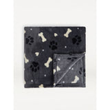 George Home Charcoal Paw Print Throw 120cm x 150cm, UK version
