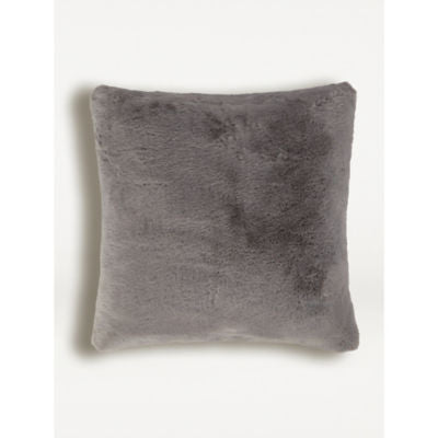 George Home grey faux fur cushion 43cm, imported from the UK