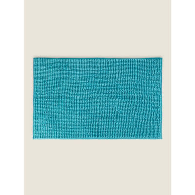 George Home chenille bath mat in aqua - British product