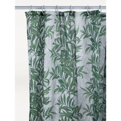 George Home Green Leaf Shower Curtain 180x180cm, UK version