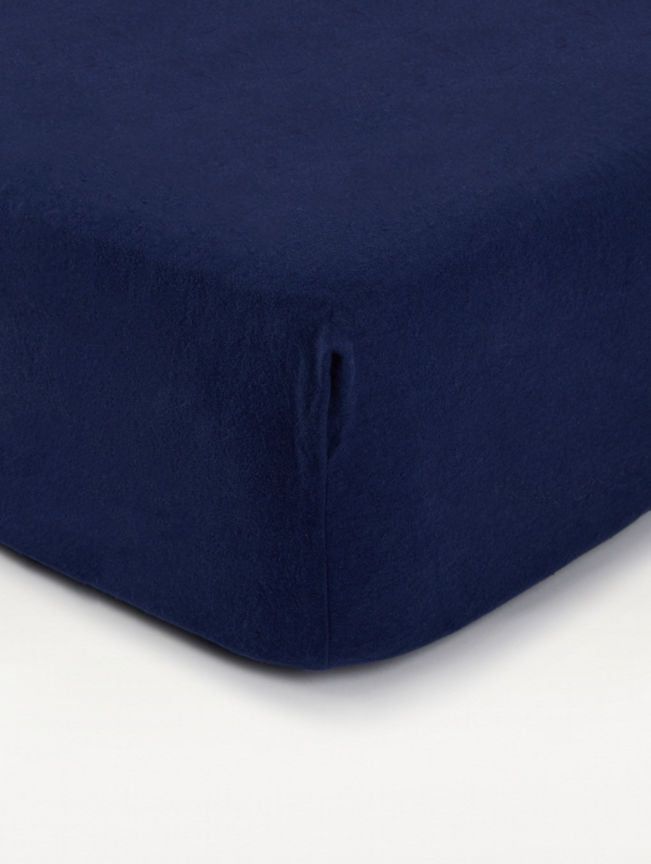 George Home Navy Plain Fitted Sheet - Single GOODS ASDA   