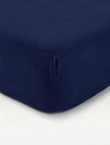 George Home Navy Plain Fitted Sheet - Single GOODS ASDA   