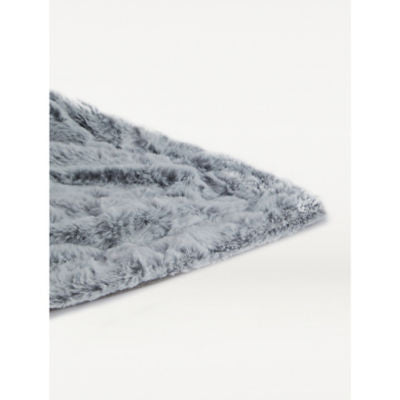 George Home grey faux fur throw 150x170cm (British brand)