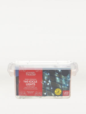 George Home white icicle string lights 160 (British brand)