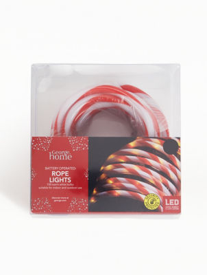 George Home red and white stripe rope light - British product
