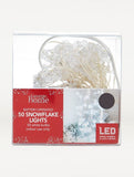 George Home 50 clear snowflake LED battery operated string lights (British brand)