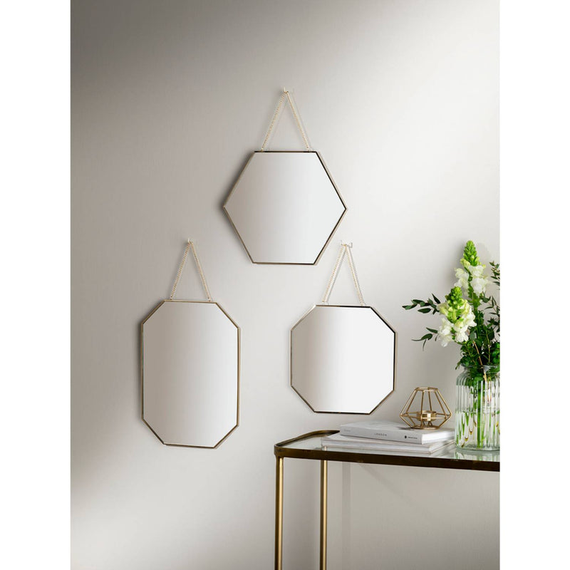 George Home gold-tone mirrors set of 3, UK version