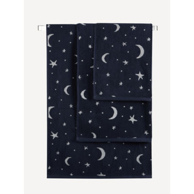 ASDA George Home Medium Navy Moon and Stars Bath Towel- Buy online at McGrocer