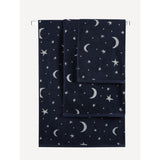 George Home medium navy moon and stars bath towel, imported from the UK