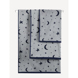 George Home medium navy moon and stars bath towel, imported from the UK