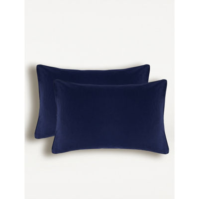 George Home Navy Brushed Cotton Pillowcase Pair W48cm x L74cm