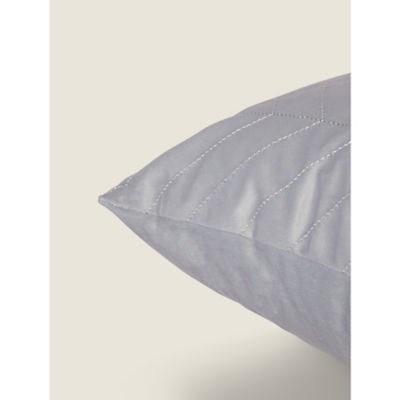 George Home grey velvet embroidered geo cushion 45x45cm, imported from the UK