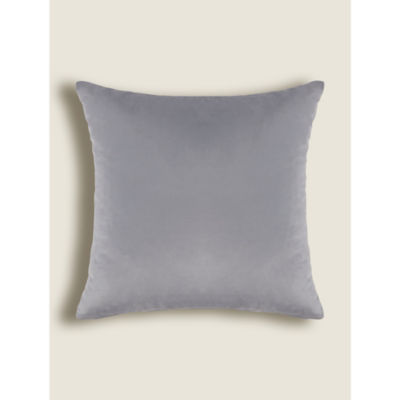 George Home grey velvet embroidered geo cushion 45x45cm, imported from the UK