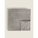 George Home ribbed super soft throw in grey 120x150cm - British product