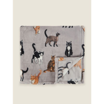George Home natural cat throw 150cm x 120cm, UK version