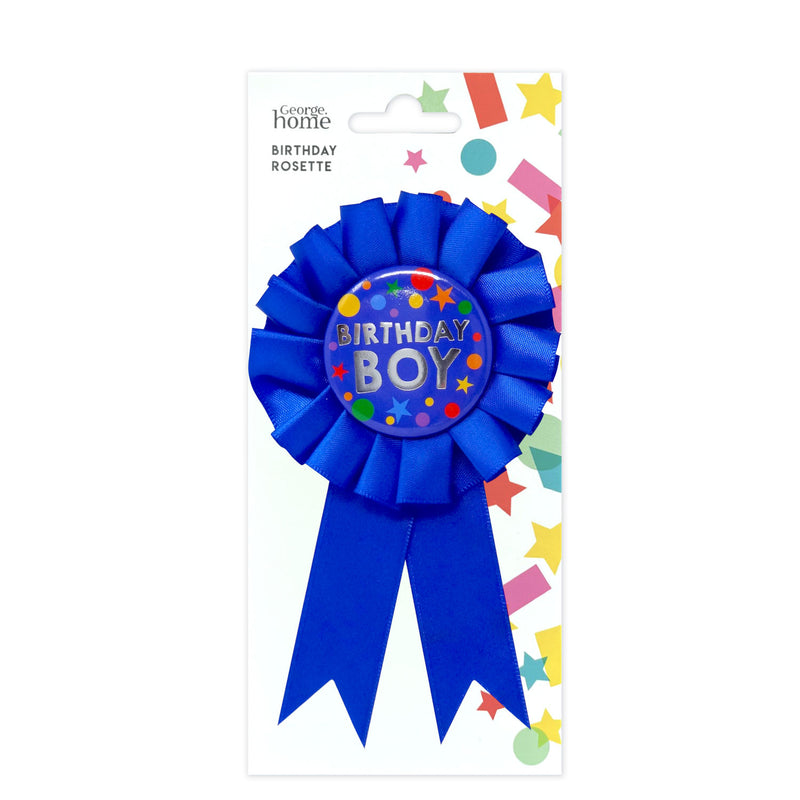 George Home boys happy birthday ribbon badge, UK version