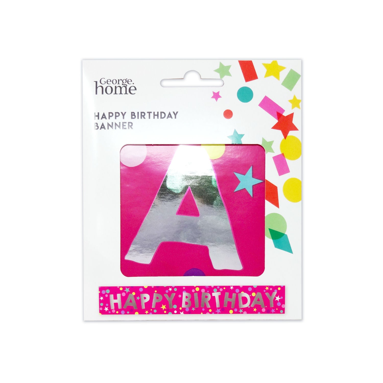 George Home pink foil birthday banner 2.6m, UK version