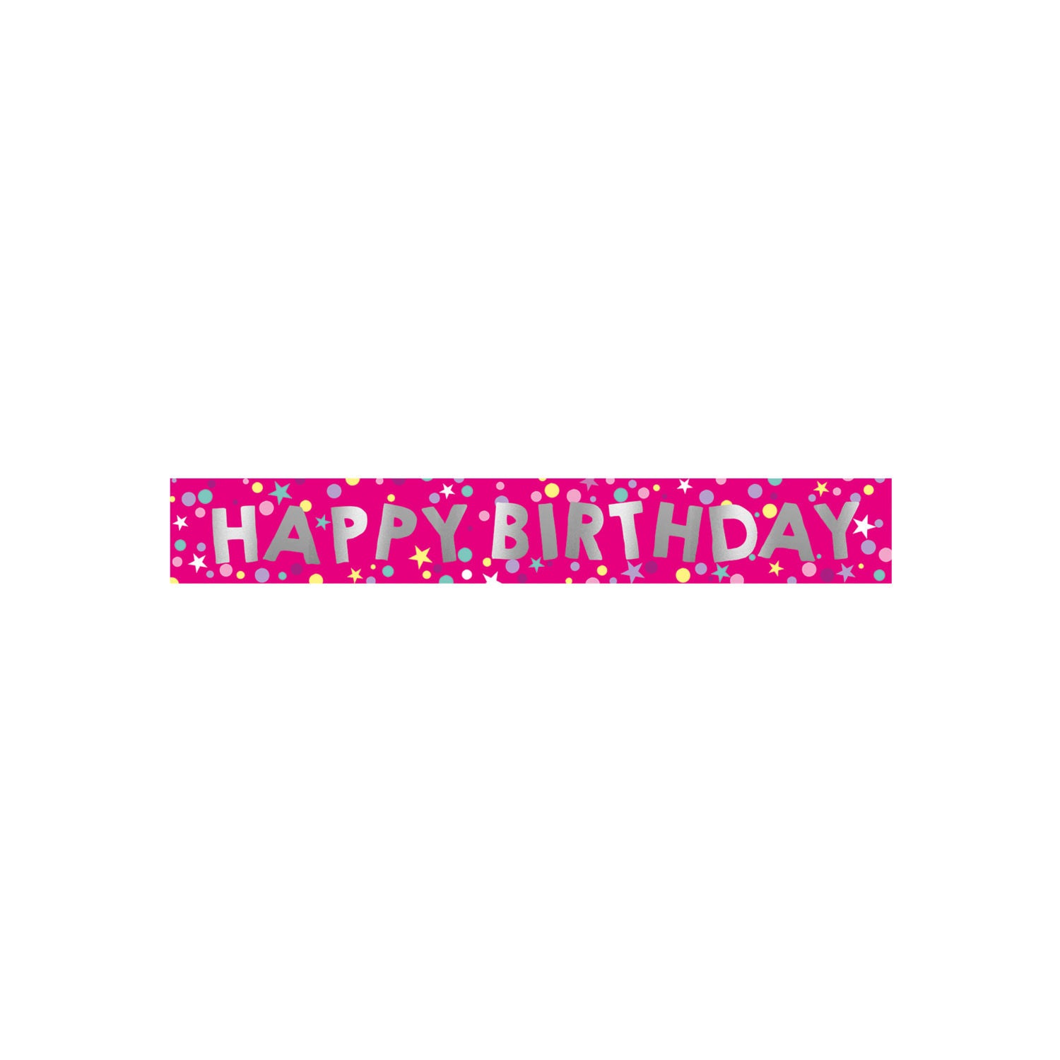 George Home pink foil birthday banner 2.6m, UK version