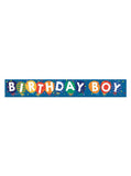 George Home blue Happy Birthday foil banner 2.6m, UK version