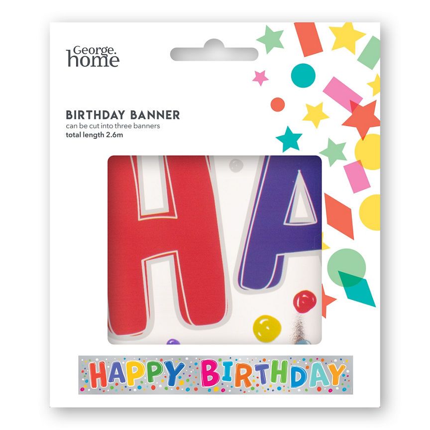 George Home Bright Happy Birthday Banner GOODS ASDA   