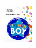 George Home blue birthday boy badge, UK version