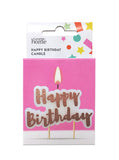 George Home Rose Gold Happy Birthday candle 1pk, UK version