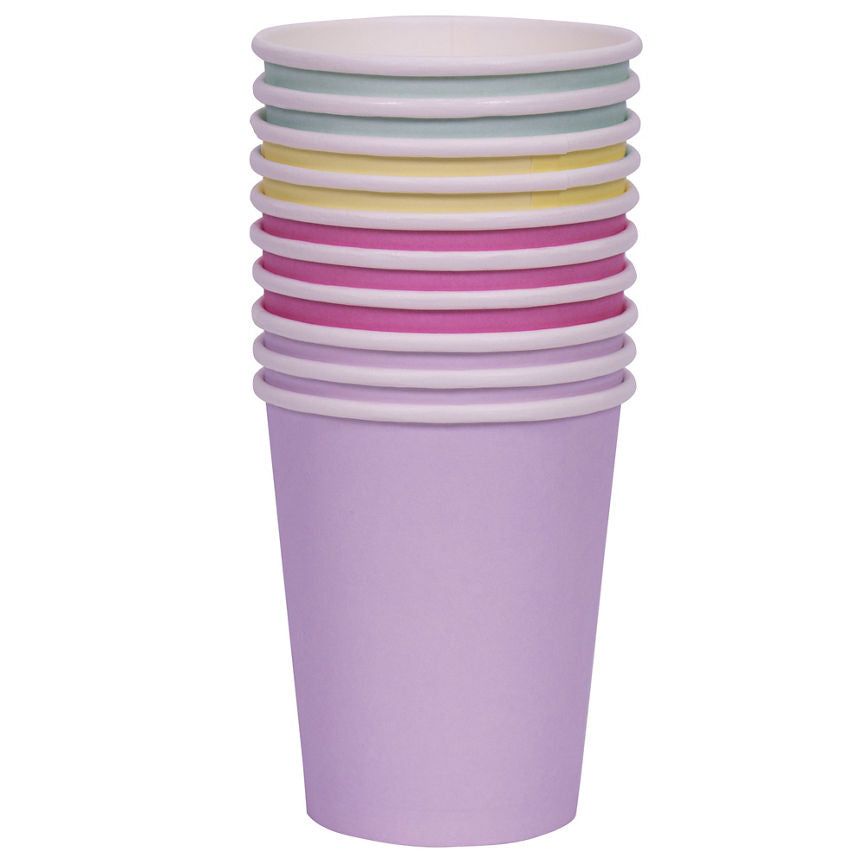 George Home 10 Pastel Kids Paper Party Cups