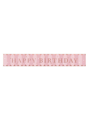 George Home rose gold happy birthday banner 2.6m, UK version