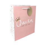 George Home Queen For The Day pink large giftbag, UK version