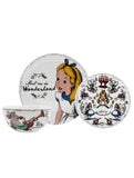 Alice in Wonderland porcelain dinner set with plates and bowl - British product