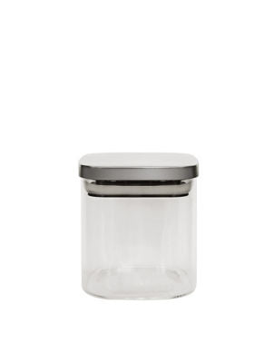 ASDA George Home Square Glass Canister with Chrome Lid 700ml Storage Canister- Buy online at McGrocer